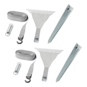 ProPlus™ Ensemble de pneus tempête 2x 4,8m avec fixation en tendon pour rail d'auvent
